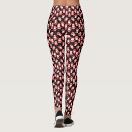 Sneeuwvlokken en Santa Novelty Black Christmas Par Leggings