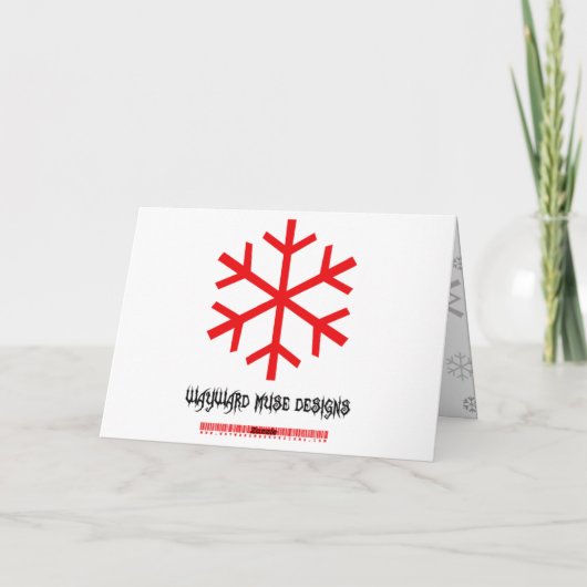 Sneeuwvlokken en -schedels feestdagen kaart (Achterkant)