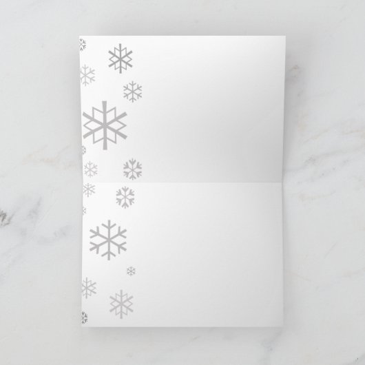 Sneeuwvlokken en -schedels feestdagen kaart (Binnen)