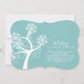 Sneeuwvlokken en sierbomen kaart (Voorkant)