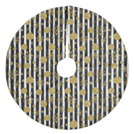 Sneeuwvlokken en sneeuwballen fleece kerstboom rok