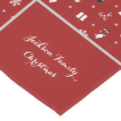 Sneeuwvlokken en Sneeuwman Familie Kerstmis Medium Tafelloper (Hoek)