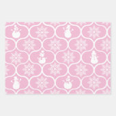 Sneeuwvlokken en sneeuwpoppen inpakpapier vel (Voorkant 2)