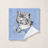 sneeuwvlokken en sneeuwvlokken bad handdoek (Wasdoekje)