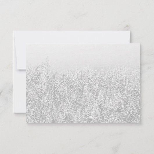 Sneeuwvlokken en sneeuwwoud Ontvangen winterbruilo Kaart (Achterkant)