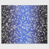 Sneeuwvlokken en Sparkles boven Navy Blue Light Cadeaupapier (Vlak)