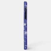 Sneeuwvlokken en Sparkles boven Navy Blue Light Case-Mate iPhone Case (Achterkant/links)