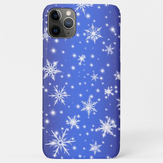 Sneeuwvlokken en Sparkles boven Navy Blue Light Case-Mate iPhone Case (Achterkant)