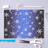 Sneeuwvlokken en Sparkles boven Navy Blue Light Tissuepapier (Craft)