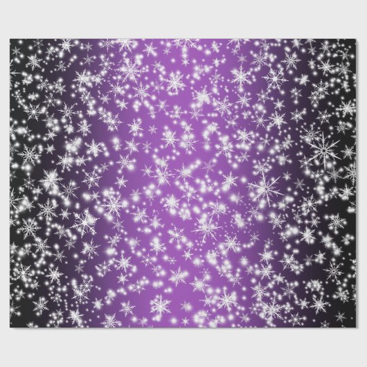 Sneeuwvlokken en Sparkles over Magenta Light Cadeaupapier (Vlak)