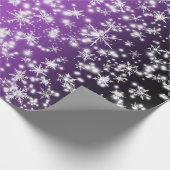 Sneeuwvlokken en Sparkles over Magenta Light Cadeaupapier (Hoek)
