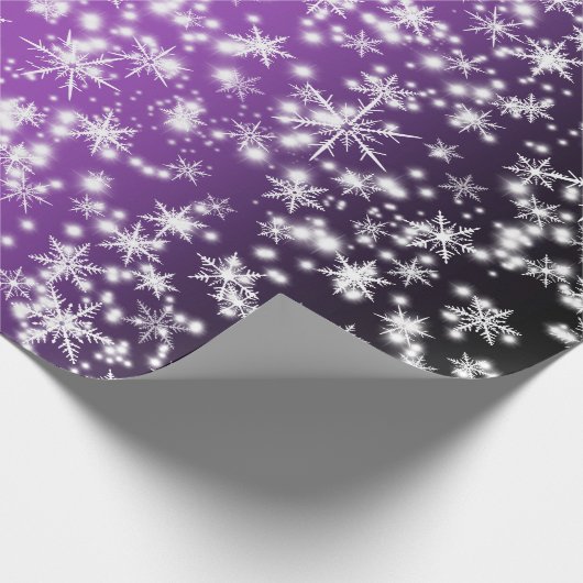 Sneeuwvlokken en Sparkles over Magenta Light Cadeaupapier (Hoek)