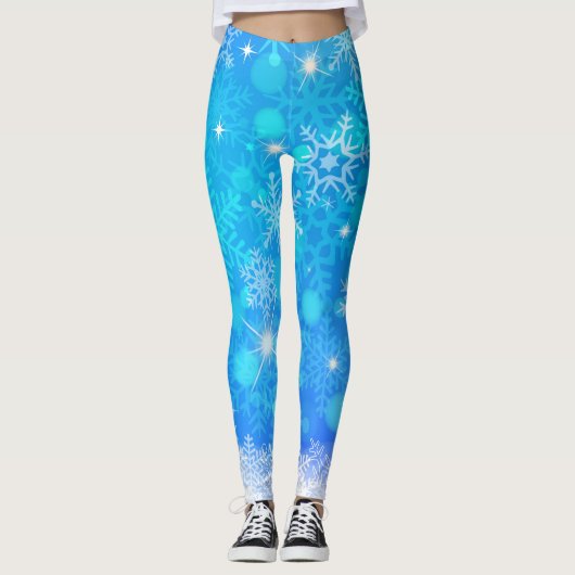 Sneeuwvlokken en Sparkly Lights Leggings (Voorkant)