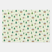 Sneeuwvlokken en sparren inpakpapier vel (Voorkant 3)