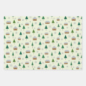 Sneeuwvlokken en sparren inpakpapier vel (Voorkant 2)