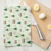 Sneeuwvlokken en sparren theedoek (Quarter Fold)