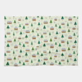 Sneeuwvlokken en sparren theedoek (Horizontaal)