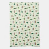 Sneeuwvlokken en sparren theedoek (Verticaal)