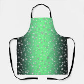 Sneeuwvlokken en spinken boven groen Schort (Voorkant)