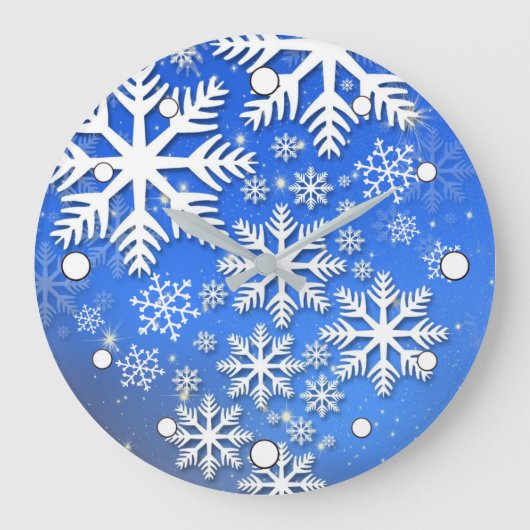 Sneeuwvlokken en -stangen grote klok (Voorkant)