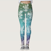 Sneeuwvlokken en sterren (bewerkbaar) leggings (Voorkant)