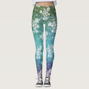 Sneeuwvlokken en sterren (bewerkbaar) leggings