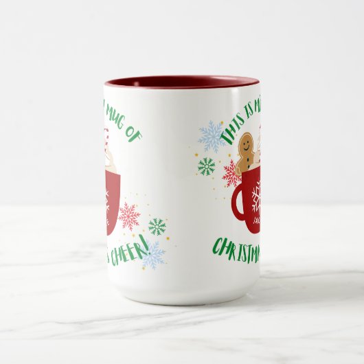 Sneeuwvlokken en sterren Fun Christmas Cheer Mok (Midden)