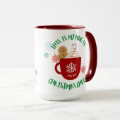 Sneeuwvlokken en sterren Fun Christmas Cheer Mok (Voorkant rechts)