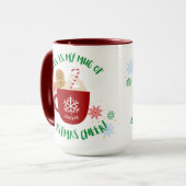 Sneeuwvlokken en sterren Fun Christmas Cheer Mok (Voorkant links)