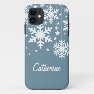 Sneeuwvlokken en sterren iPhone 5 BT Hoesje, Blue Case-Mate iPhone Case