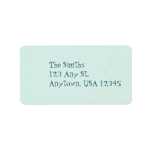 Sneeuwvlokken en Sterren Kerst Adresetiketten Etiket (Voorkant)