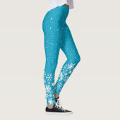 Sneeuwvlokken en sterren op blauw of in kleur leggings (Rechts)