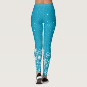 Sneeuwvlokken en sterren op blauw of in kleur leggings (Achterkant)