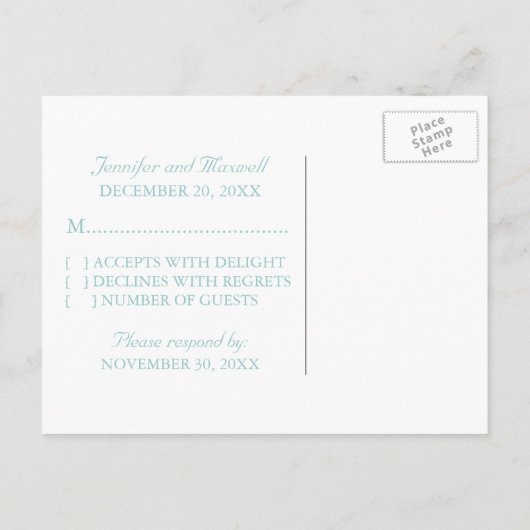 Sneeuwvlokken en sterren RSVP-Briefkaart, grijs Uitnodiging Briefkaart (Achterkant)