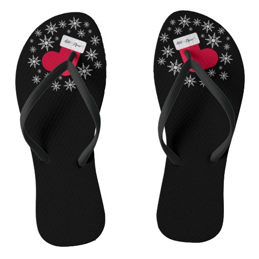 Sneeuwvlokken en stoppen Naam Funny Kerstmis toevo Teenslippers (Voetbed)