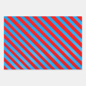 Sneeuwvlokken en strepen Rood en Blauw Kerstmis Inpakpapier Vel (Voorkant 3)