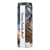 Sneeuwvlokken en tijgersporen thermosbeker (Achterkant)
