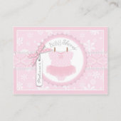 Sneeuwvlokken en Tutu Luier Raffle Ticket Informatiekaartje (Achterkant)