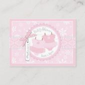 Sneeuwvlokken en Tutu Luier Raffle Ticket Informatiekaartje (Achterkant)