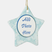 Sneeuwvlokken en uw foto keramisch ornament (Rechts)