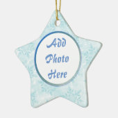 Sneeuwvlokken en uw foto keramisch ornament (Links)