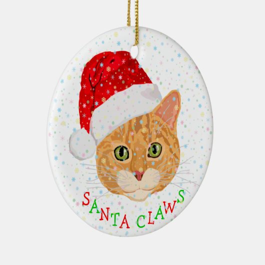 Sneeuwvlokken en verkuilde katten in Kerstmis in S Keramisch Ornament (Rechts)