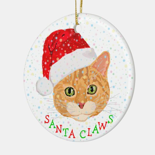 Sneeuwvlokken en verkuilde katten in Kerstmis in S Keramisch Ornament (Links)