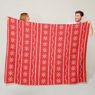Sneeuwvlokken en Vines Designer Fleece Deken