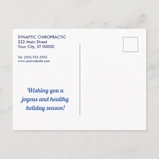 Sneeuwvlokken en wervelkolom feestdagenkaart (Achterkant)