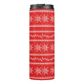 Sneeuwvlokken en wijnstokken Modern vakantiepatroo Thermosbeker (Achterkant)