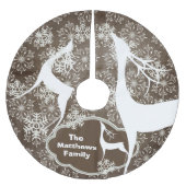 Sneeuwvlokken en witte vloerbedekking kerstboom rok (Voorkant)