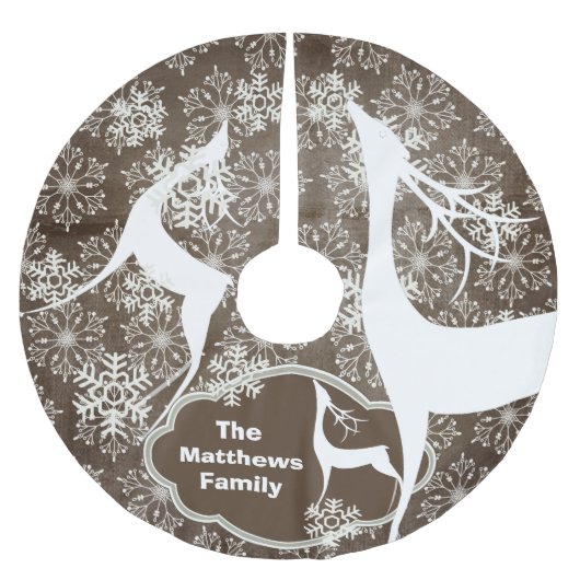 Sneeuwvlokken en witte vloerbedekking kerstboom rok (Voorkant)