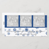 Sneeuwvlokken Familie Kerst Foto Kaarten (Voorkant / Achterkant)