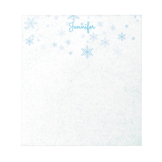 Sneeuwvlokken Fancy de Naam van de Sneeuwnaam van  Notitieblok (Voorkant)